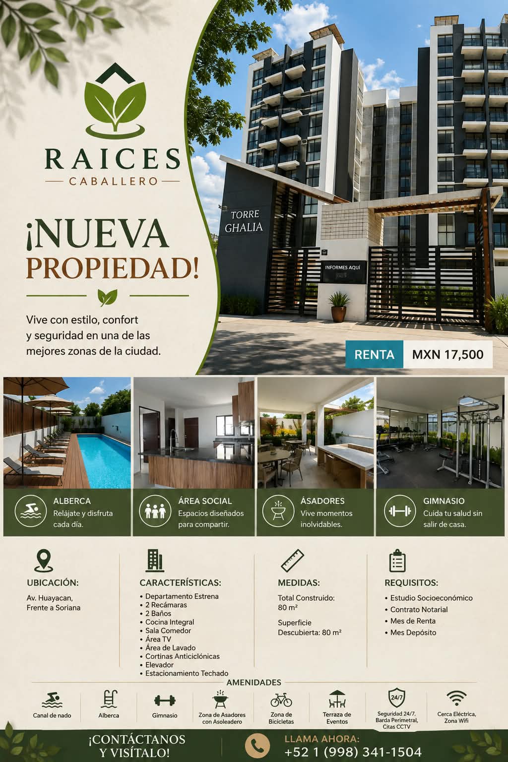 Departamento en renta en Avenida Huayacán foto 1