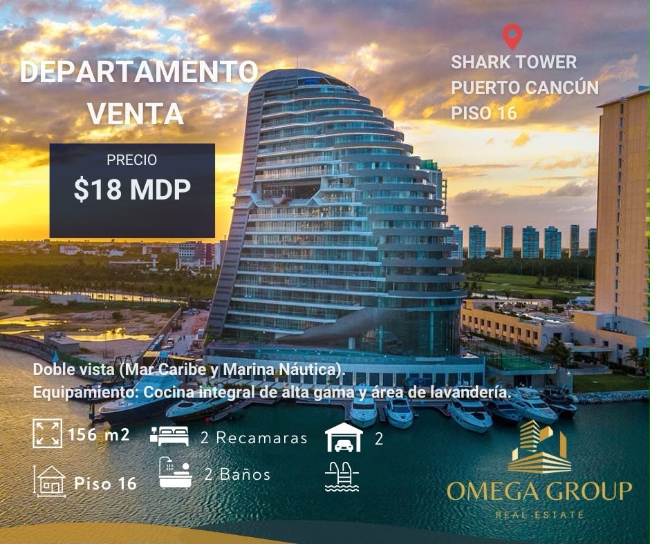 Departamento en venta en Shark Tower Puerto Cancún foto 1