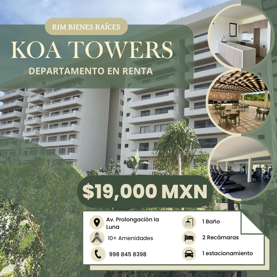 Departamento en renta en Koa Towers foto 1