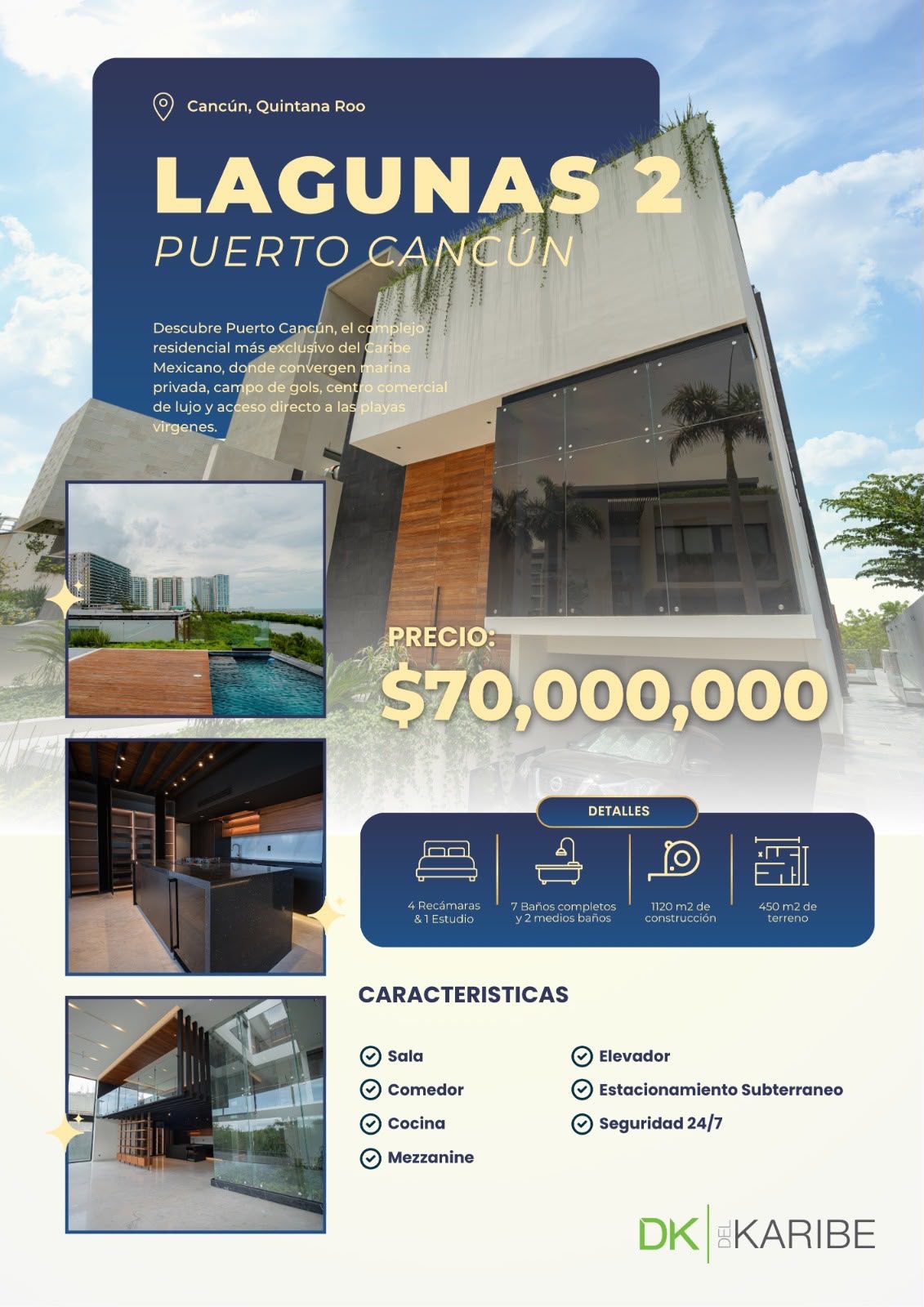 Casa en venta en Puerto Cancún — $70,000,000 MXN