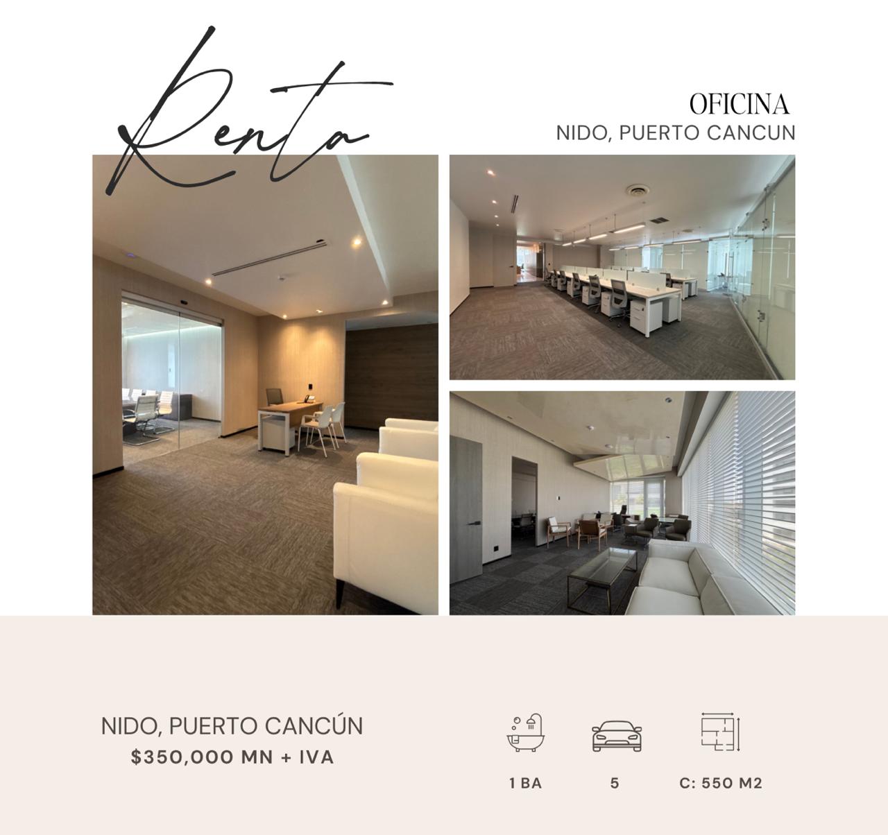 Oficina en renta en Puerto Cancún, Edificio Nido foto 1