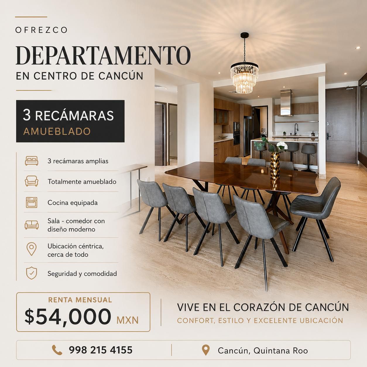 Departamento en renta en Centro foto 1