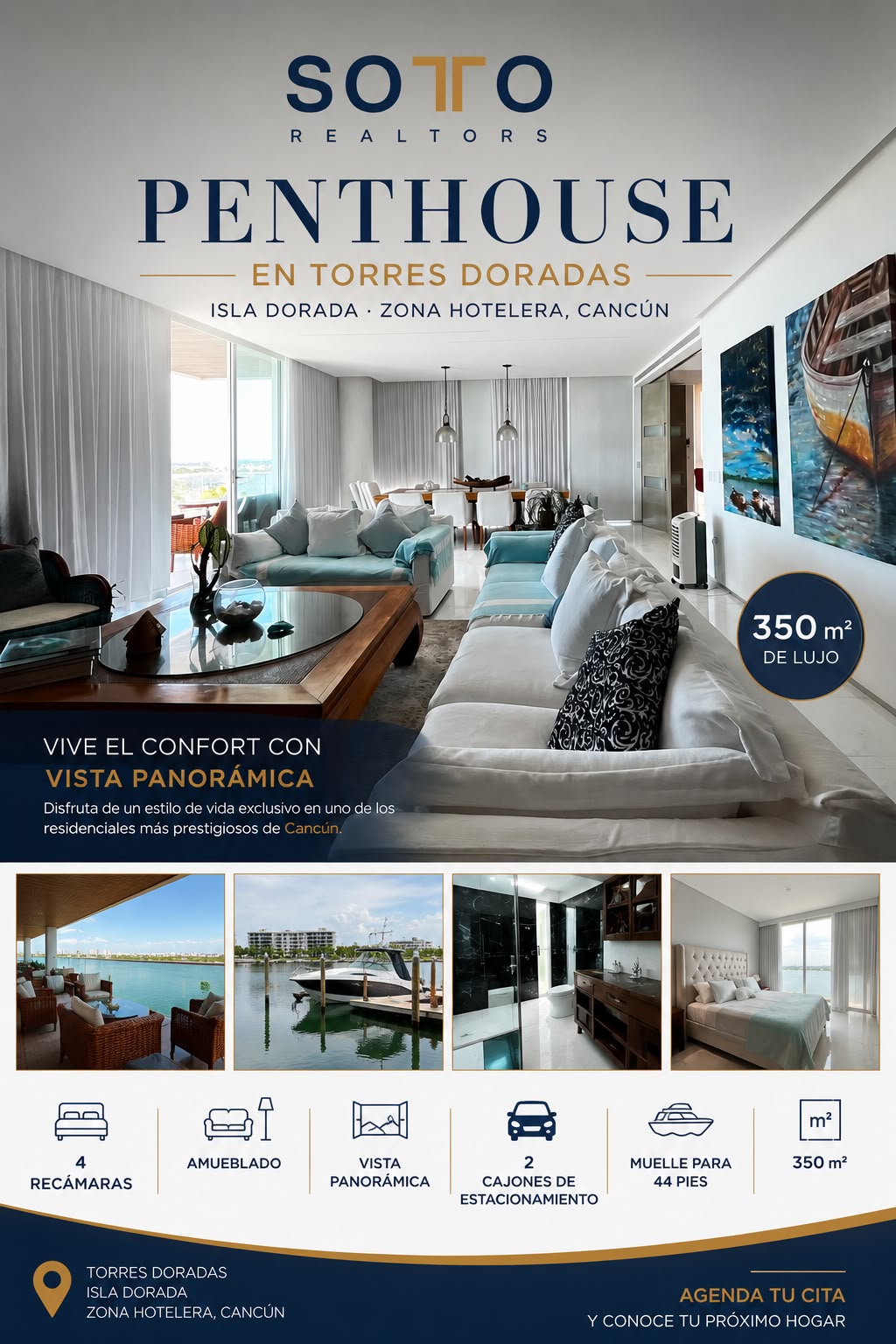 Penthouse en renta en Torres Dorada, Isla Dorada, Zona Hotelera foto 1