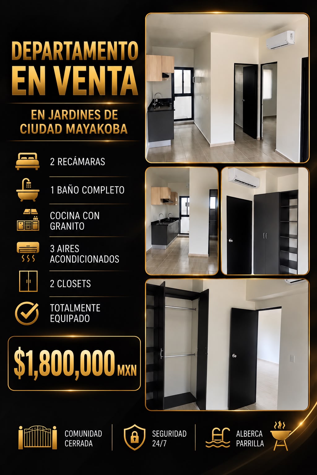 Departamento en venta en Jardines de Ciudad Mayakoba foto 1