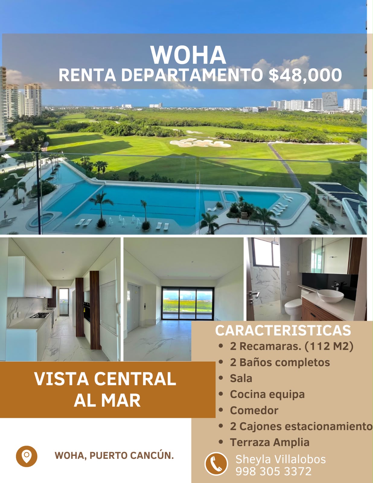 Departamento en renta en Puerto Cancún foto 1