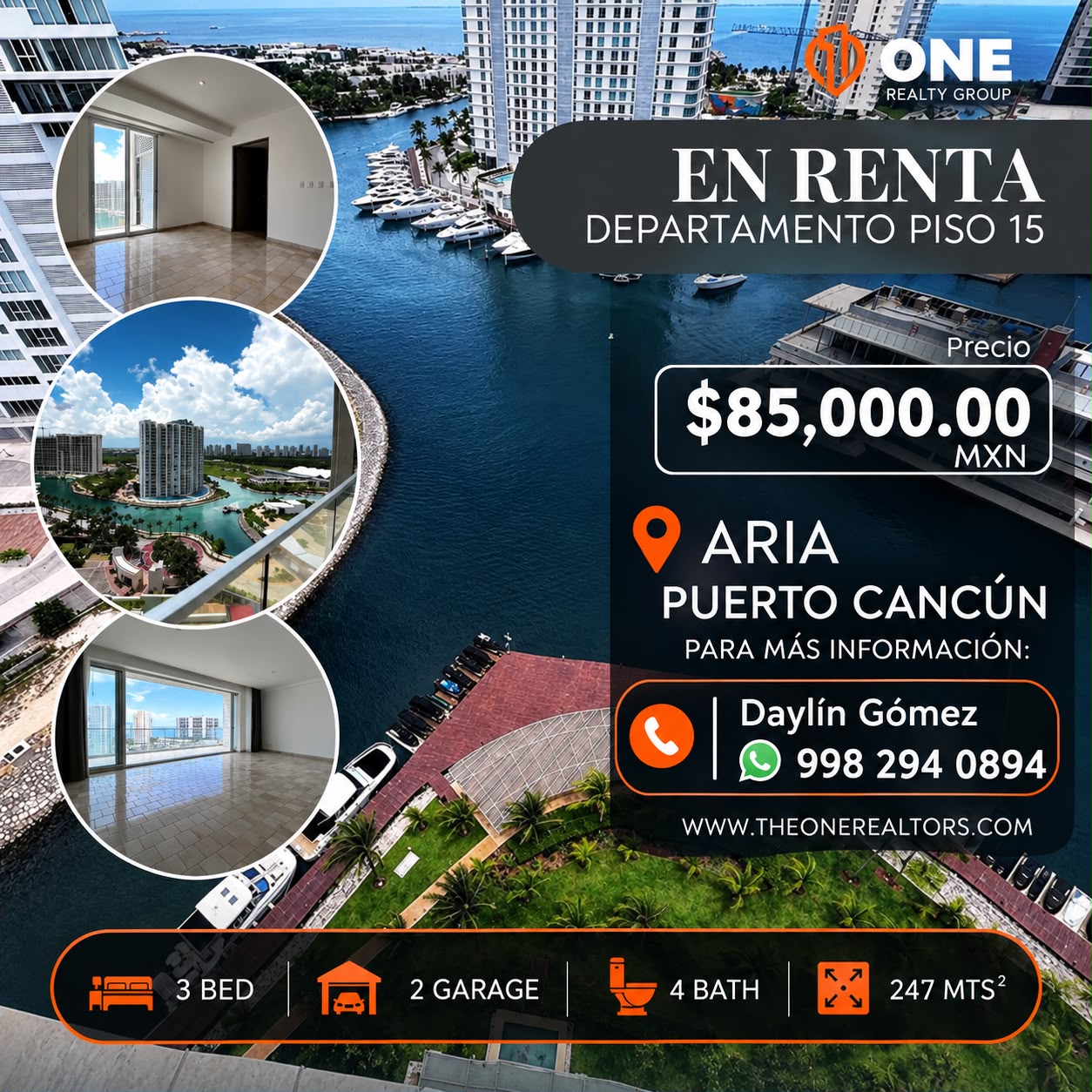 Departamento en renta en Puerto Cancún foto 1