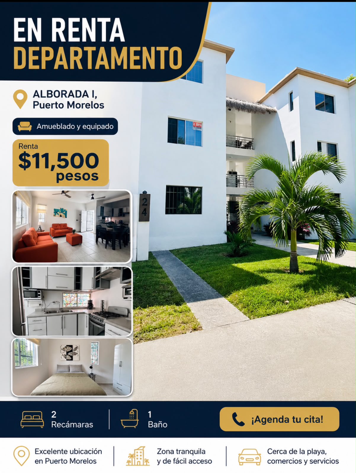 Departamento en renta en Alborada I foto 1