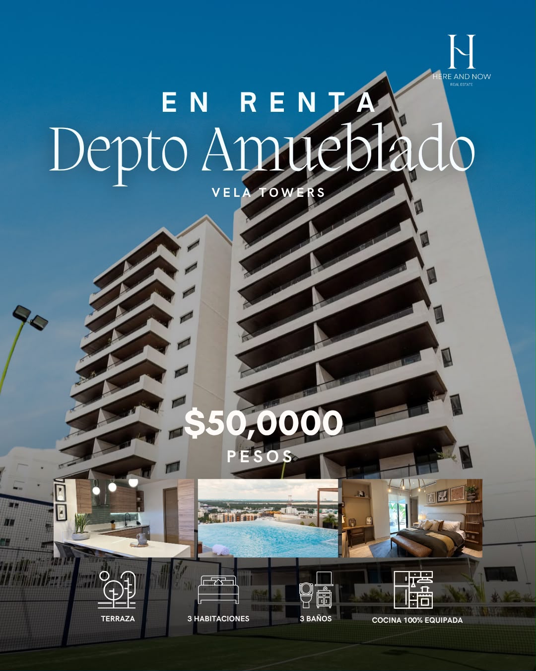 Departamento en renta en Cancun foto 1