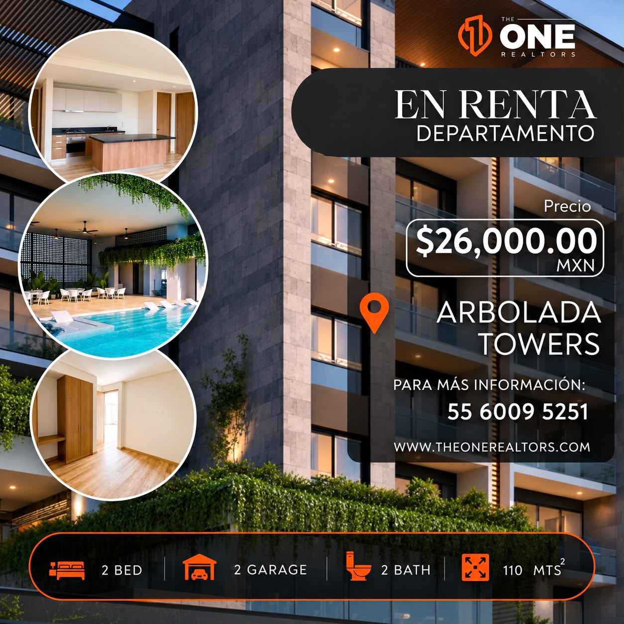Departamento en renta en Residencial Arbolada foto 1