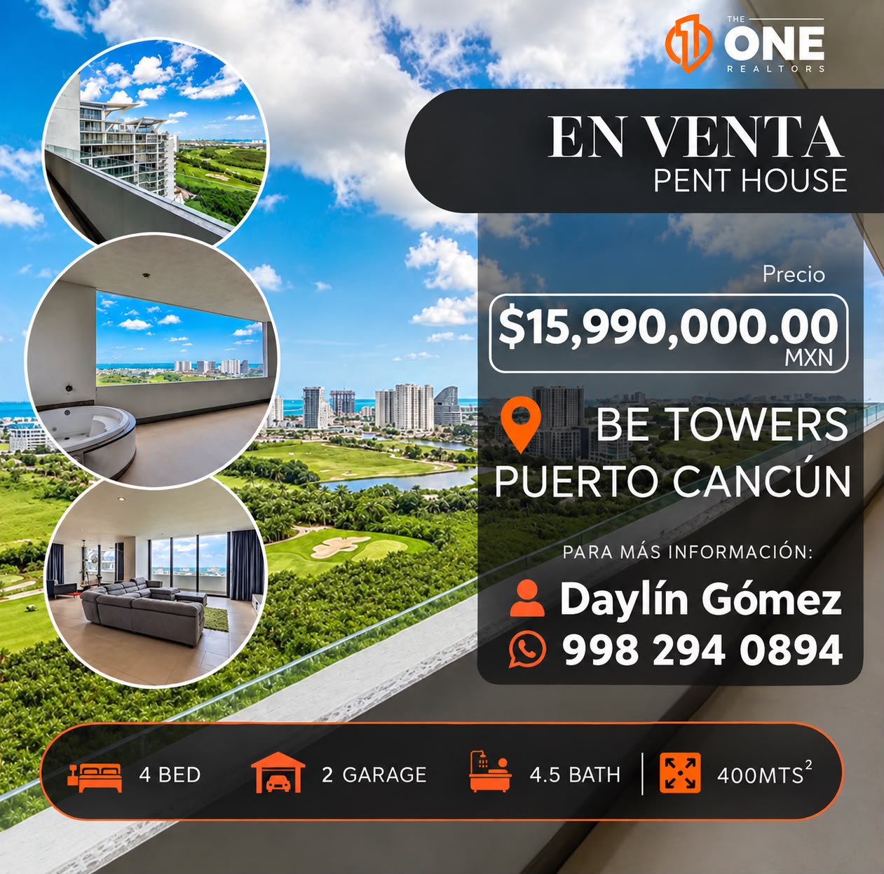 Penthouse en venta en Puerto Cancún foto 1