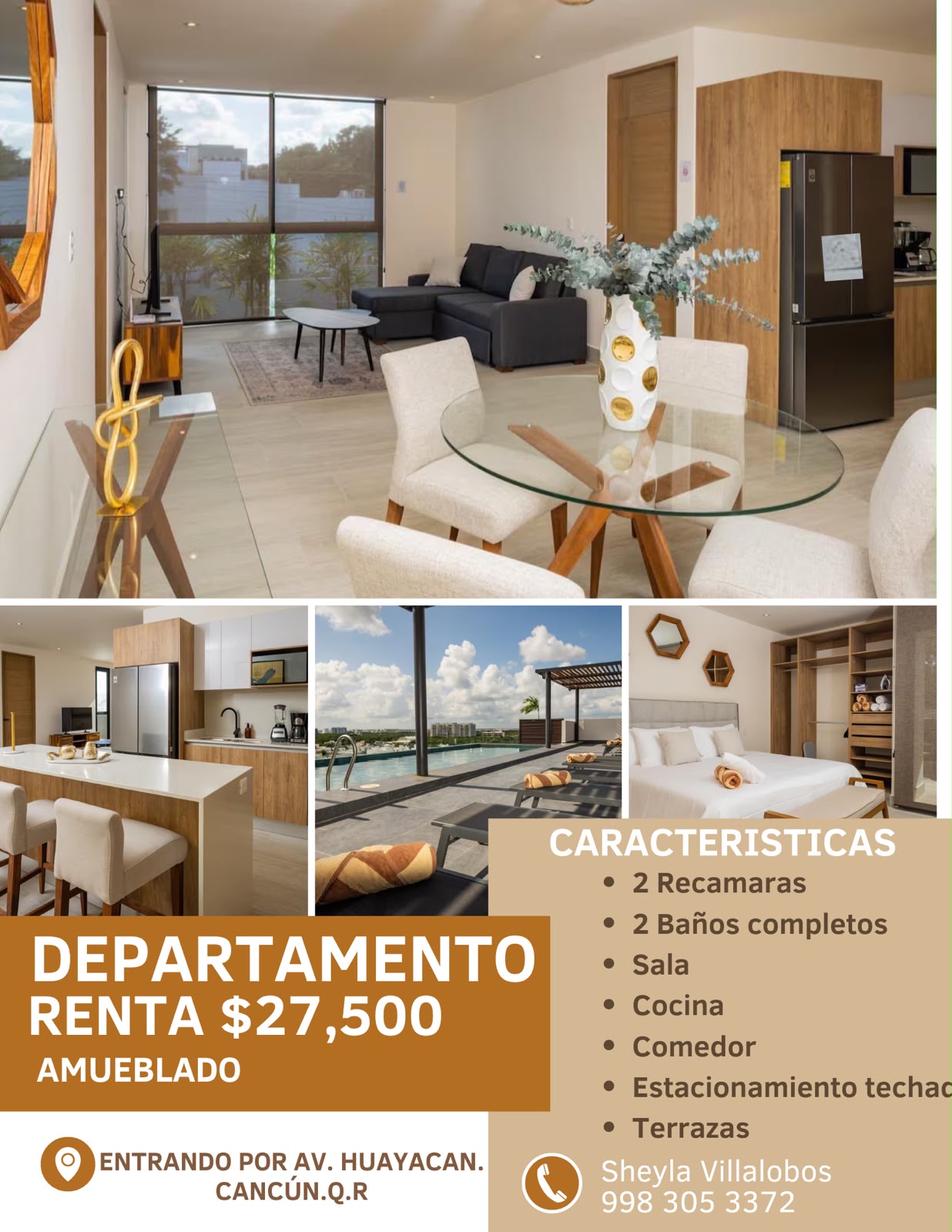 Departamento en renta en Avenida Huayacán foto 1