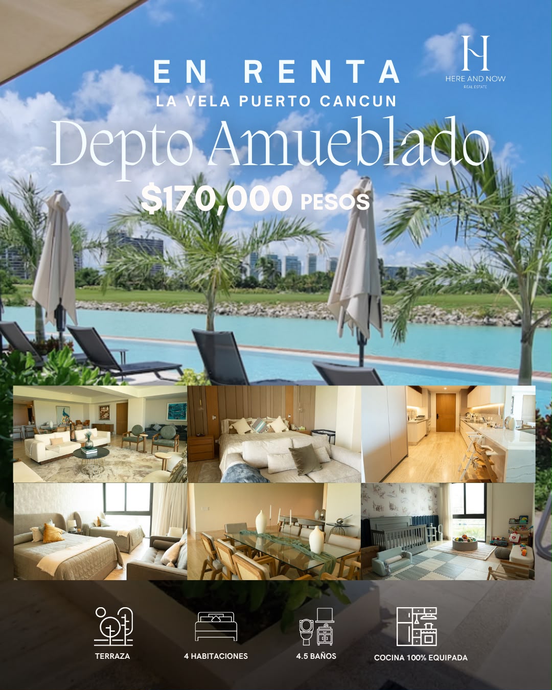 Departamento en venta en Puerto Cancún, La Vela foto 1