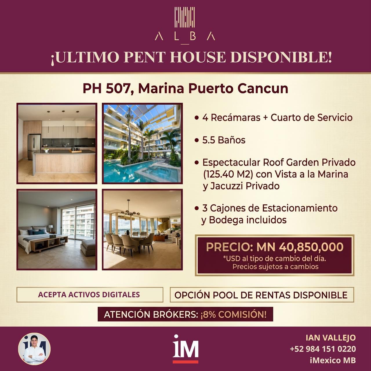 Penthouse en venta en Puerto Cancún foto 1