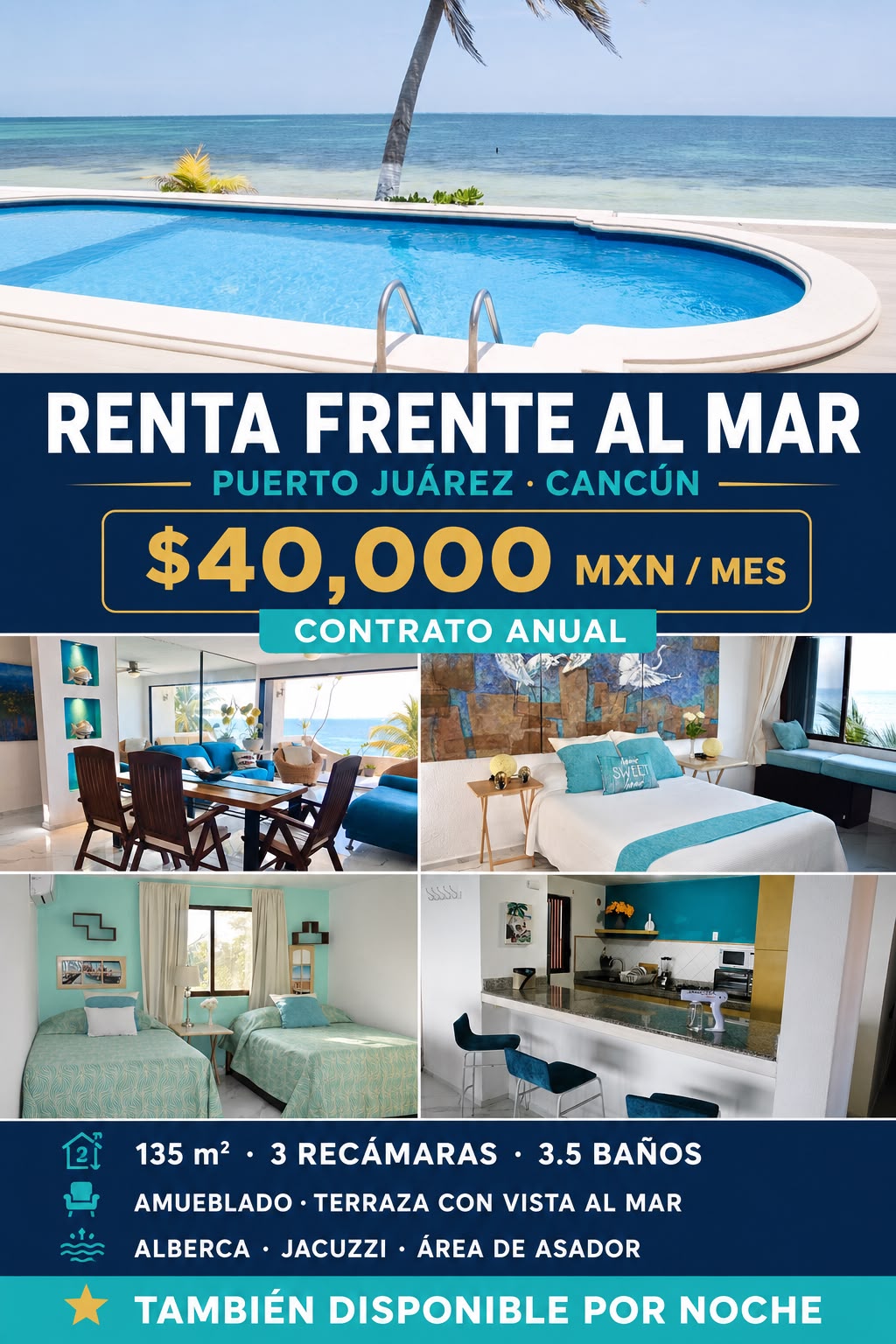 Propiedad en renta en Puerto Juárez foto 1