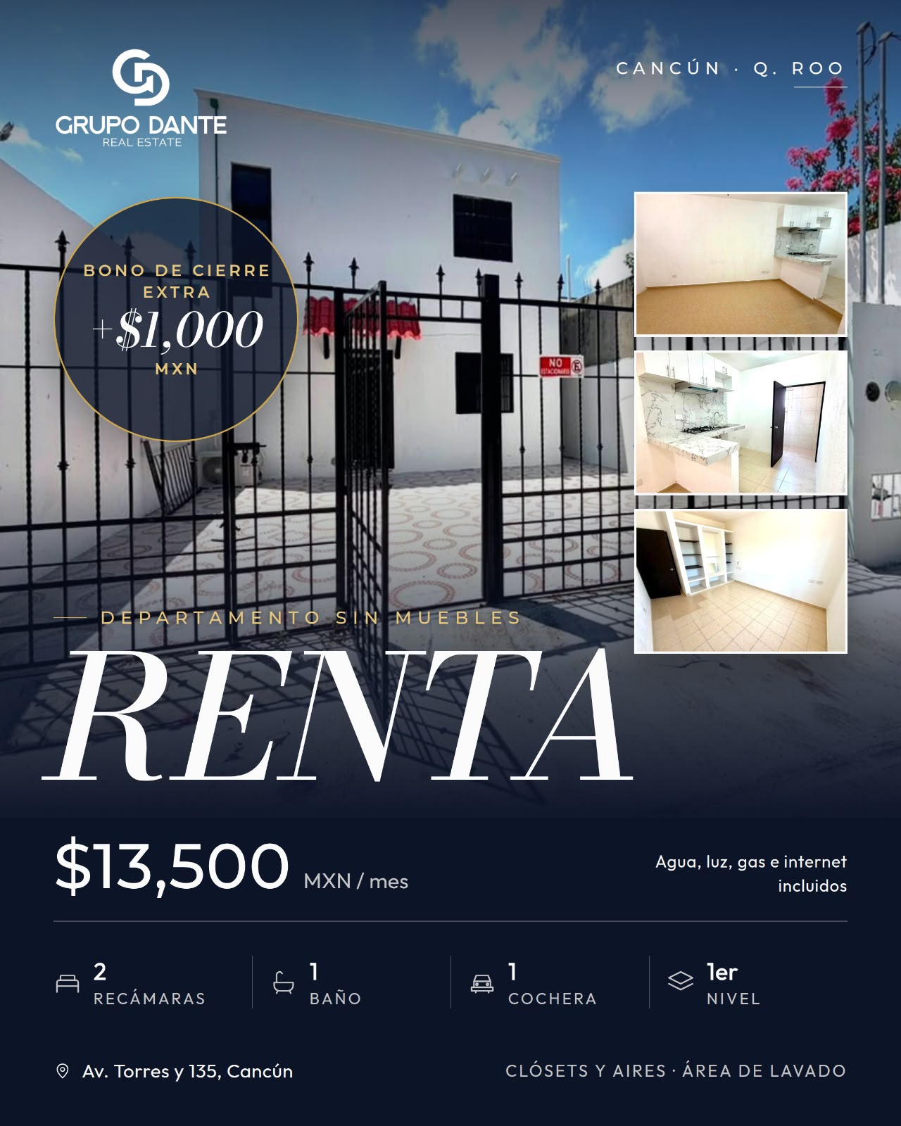 Departamento en renta en Avenida Las Torres y Avenida 135 foto 1