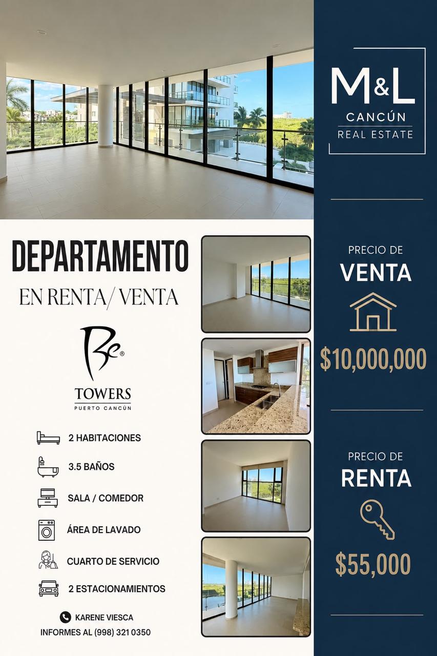 Departamento en venta en Puerto Cancún foto 1