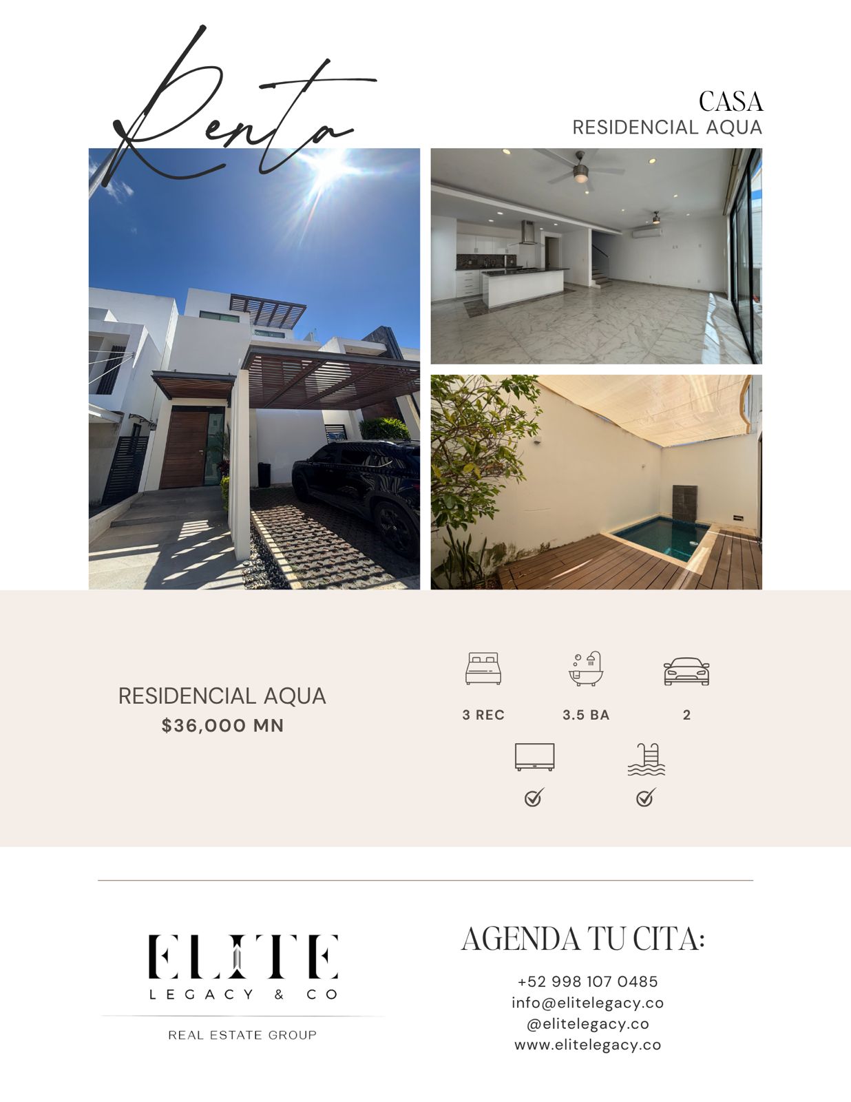 Propiedad en renta en Residencial Aqua foto 1
