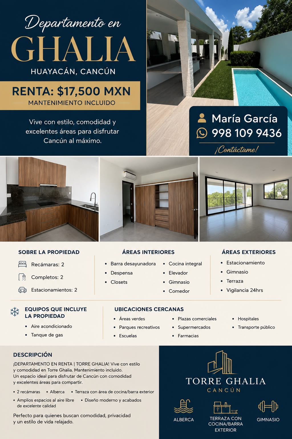 Departamento en renta en Huayacán foto 1
