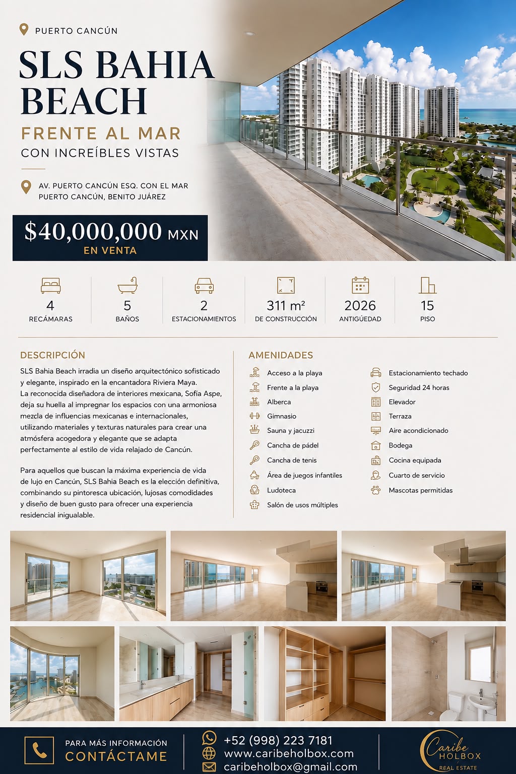 Departamento en venta en Puerto Cancún — $40,000,000 MXN