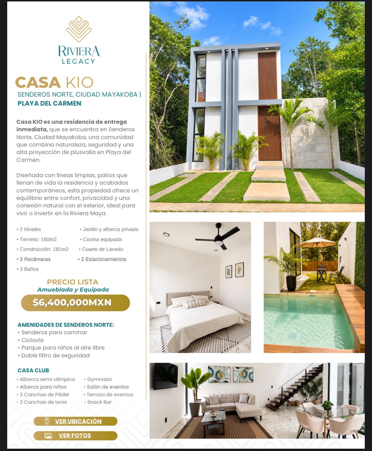 Casa en venta en Senderos Norte, Ciudad Mayakoba foto 1