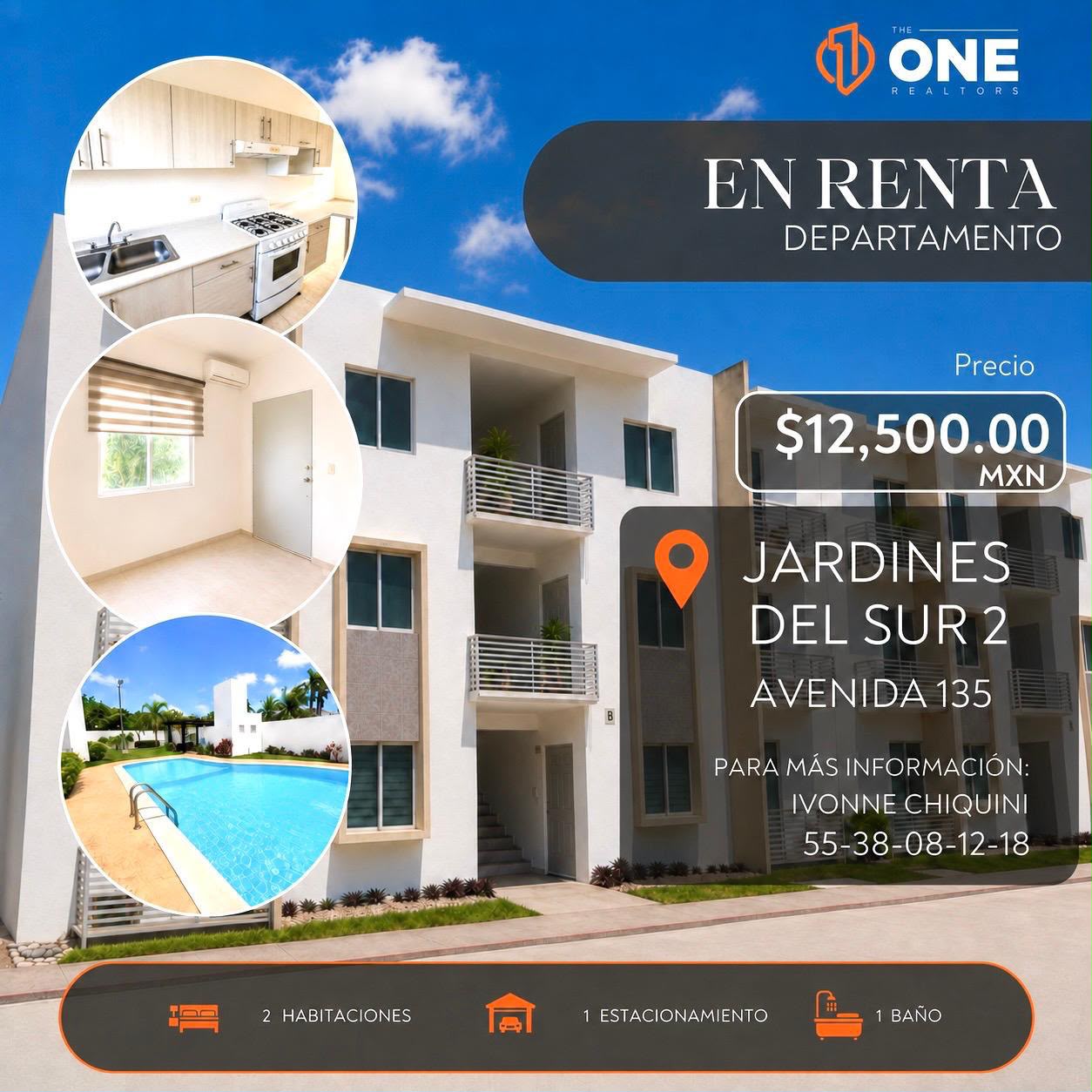 Departamento en renta en Jardines del Sur 2 foto 1