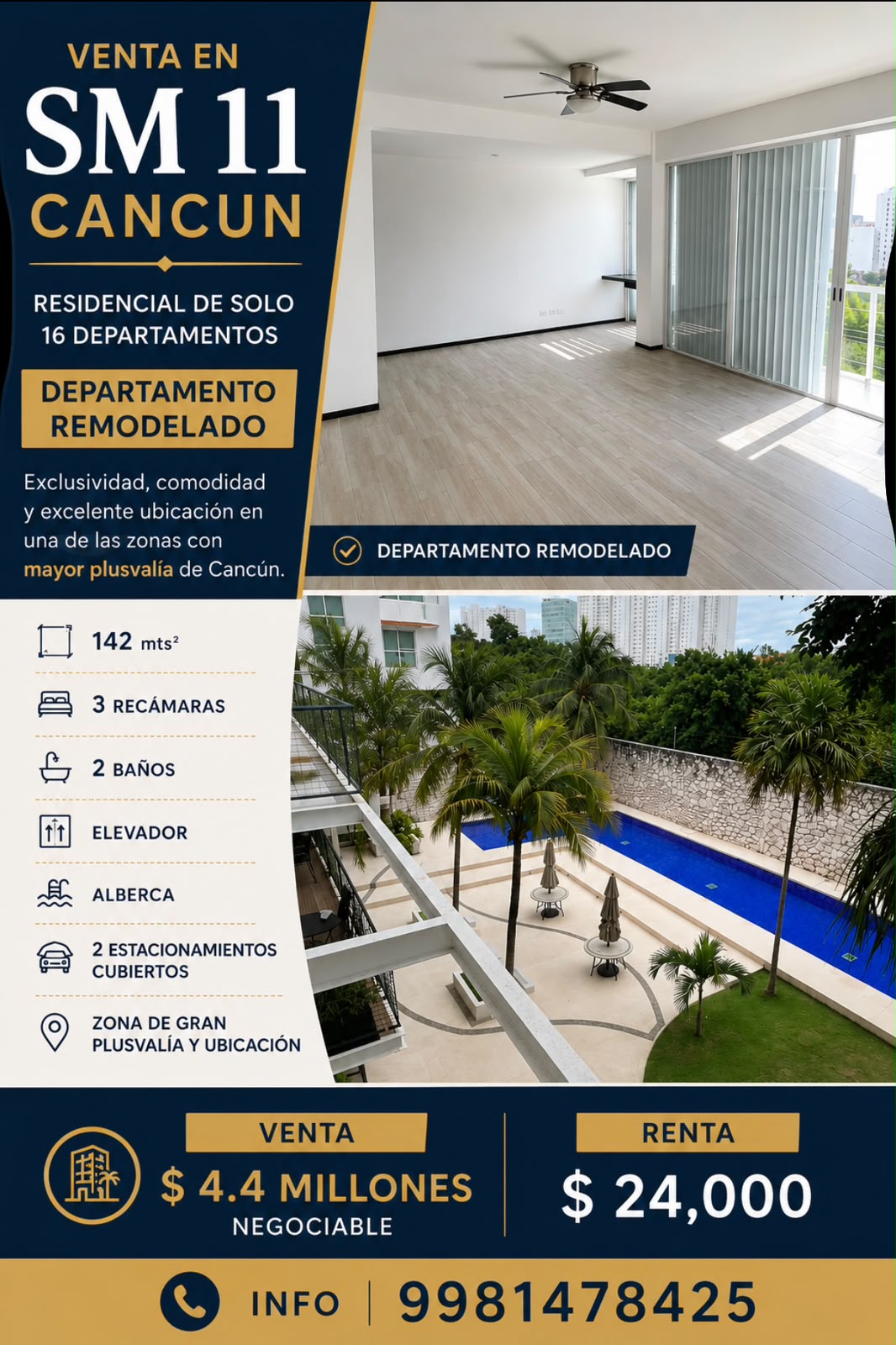 Departamento en venta en SM 11 foto 1