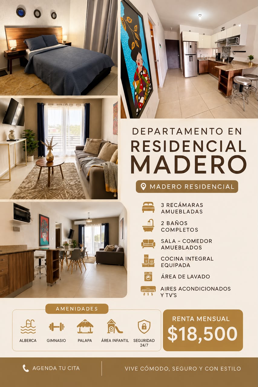 Departamento en renta en Madero Residencial foto 1