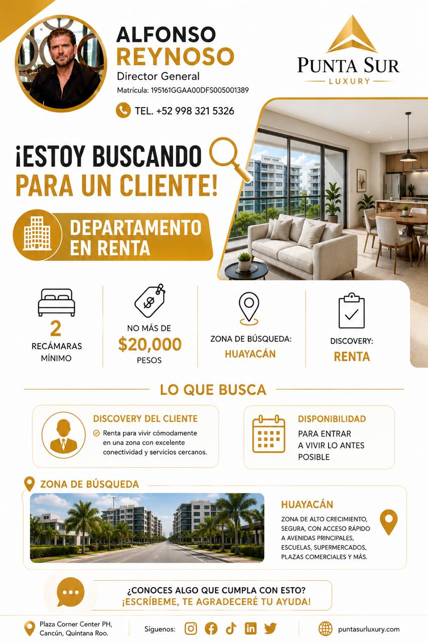 Departamento en renta en Huayacán foto 1