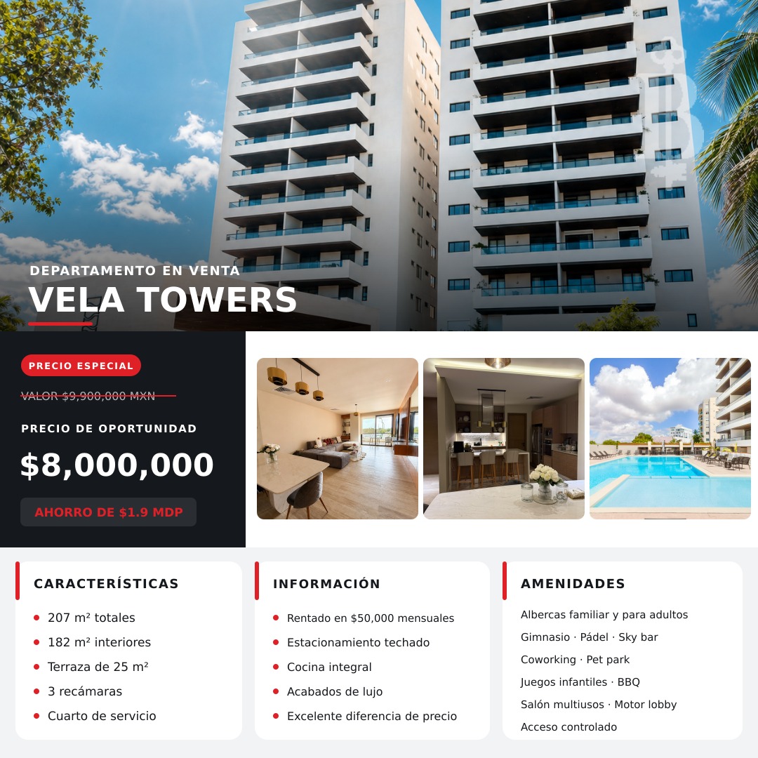 Departamento en venta en Vela Towers foto 1