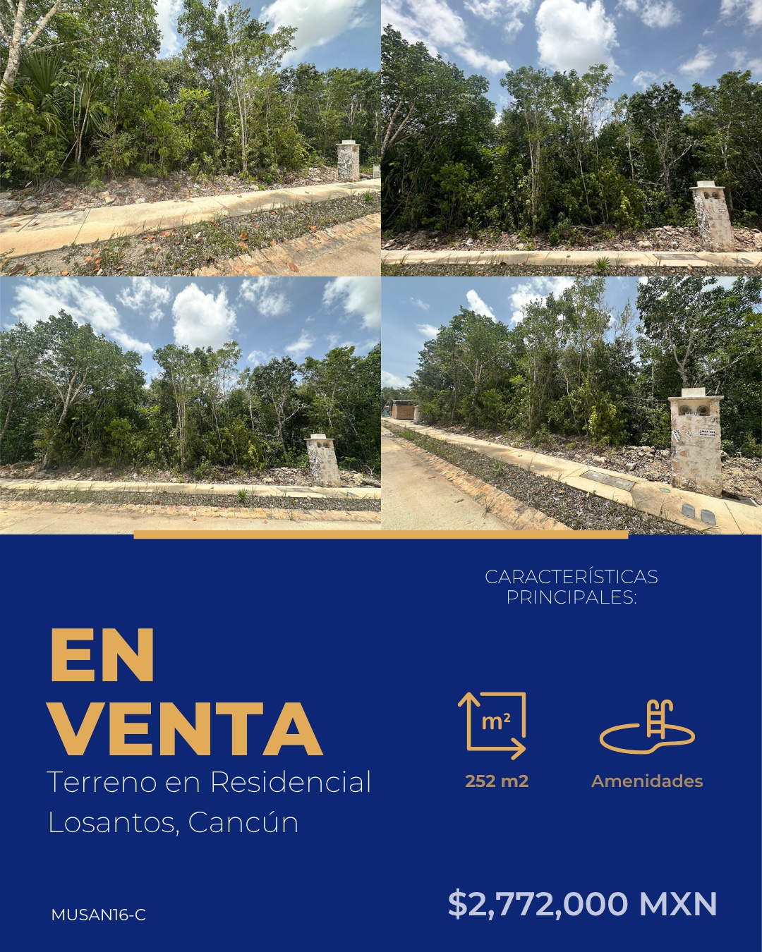 Terreno en venta en Residencial Losantos — $2,772,000 MXN