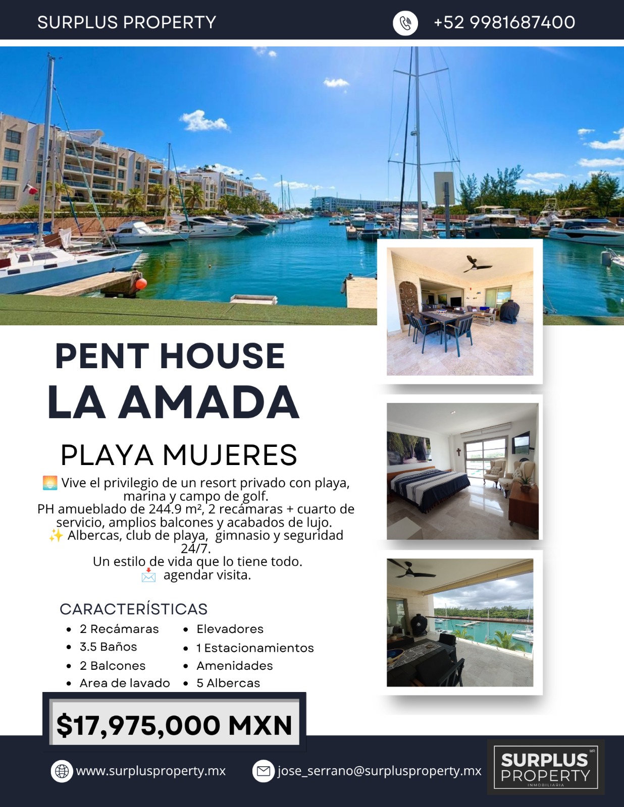 Penthouse en venta en Playa Mujeres foto 1