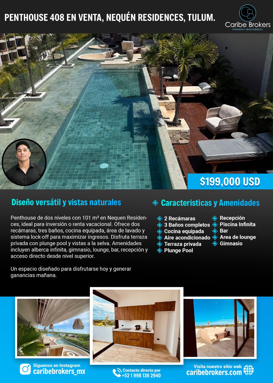 Penthouse en venta en Tulum — $199,000 USD