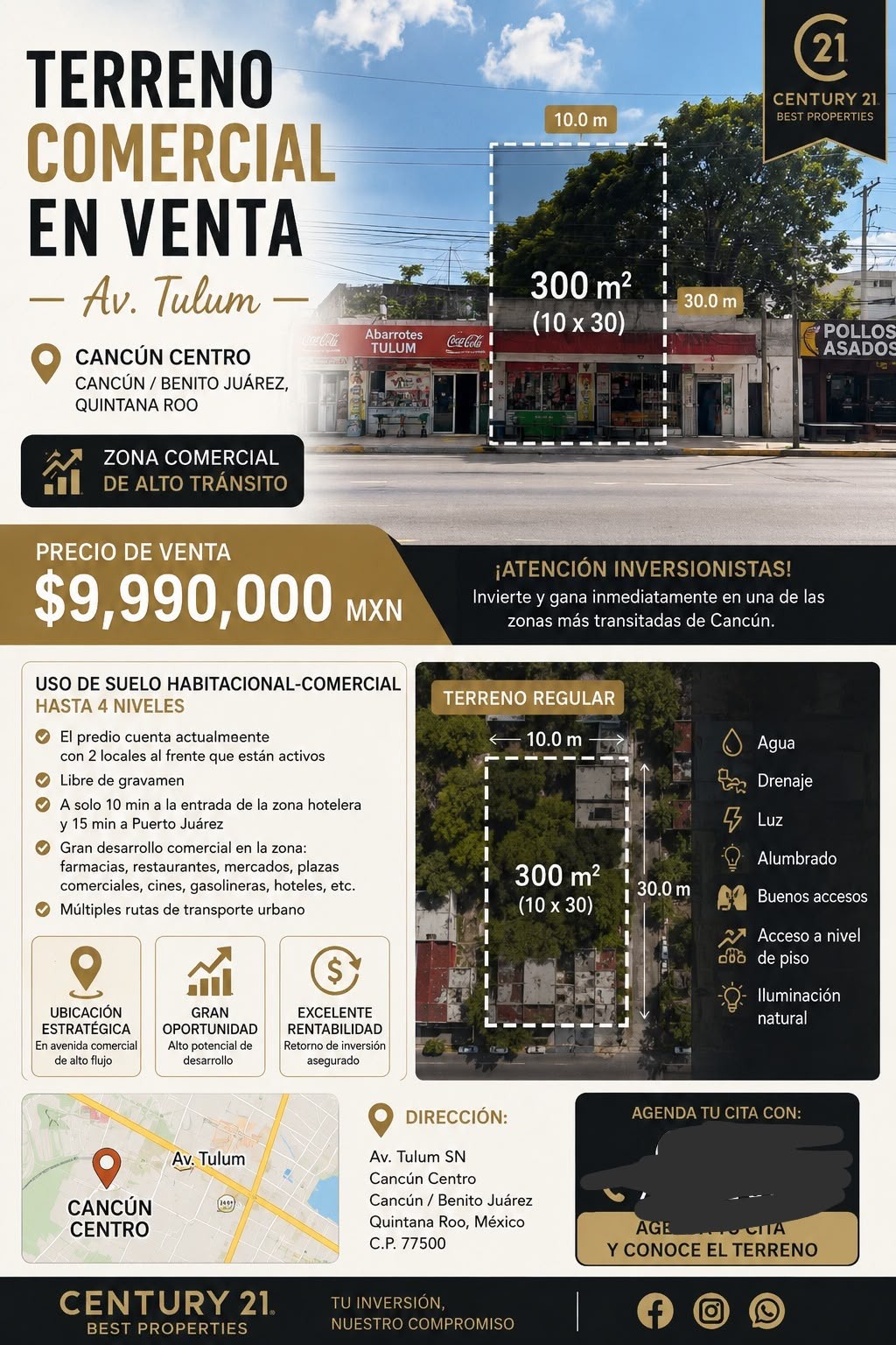Terreno en venta en Cancún Centro foto 1