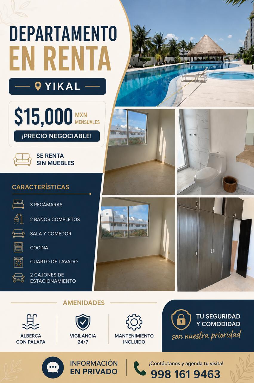 Departamento en renta en Yikal foto 1