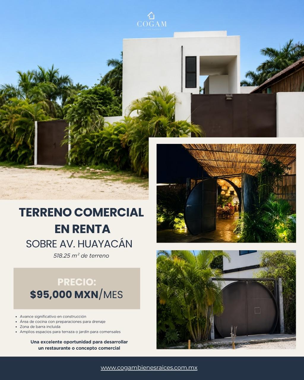 Terreno comercial en renta en Avenida Huayacán foto 1