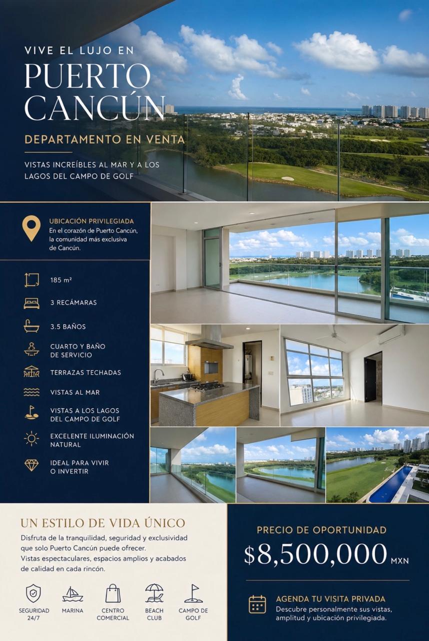 Departamento en venta en Puerto Cancún foto 1