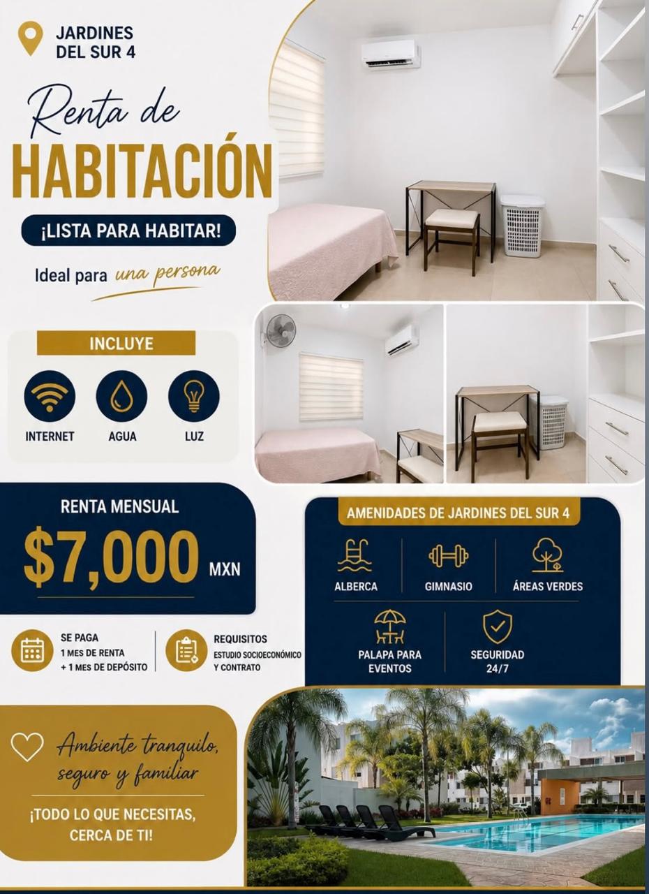 Estudio en renta en Jardines del Sur 4 foto 1