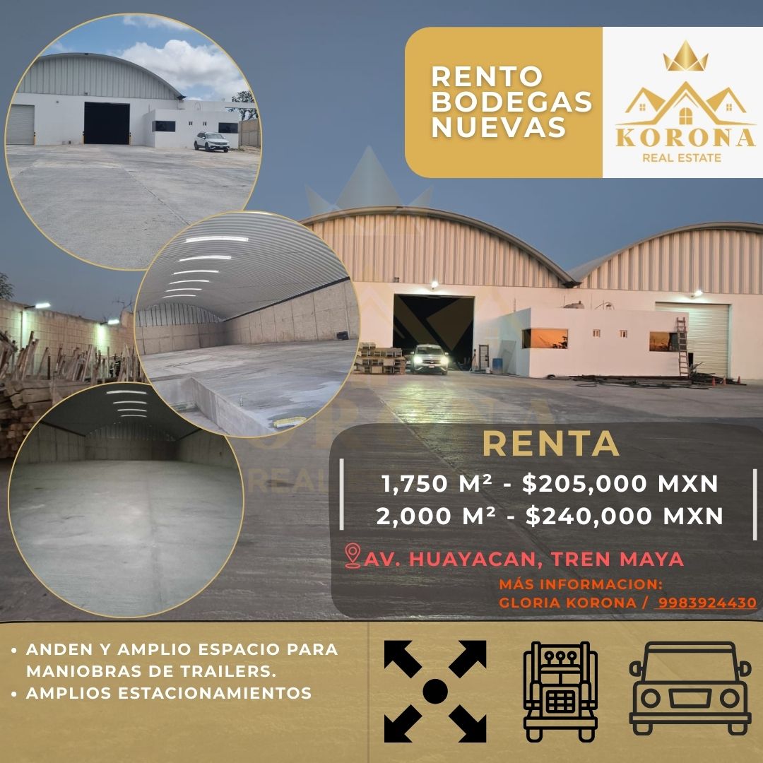 Bodega en renta en Av. Huayacan, Zona Tren Maya foto 1