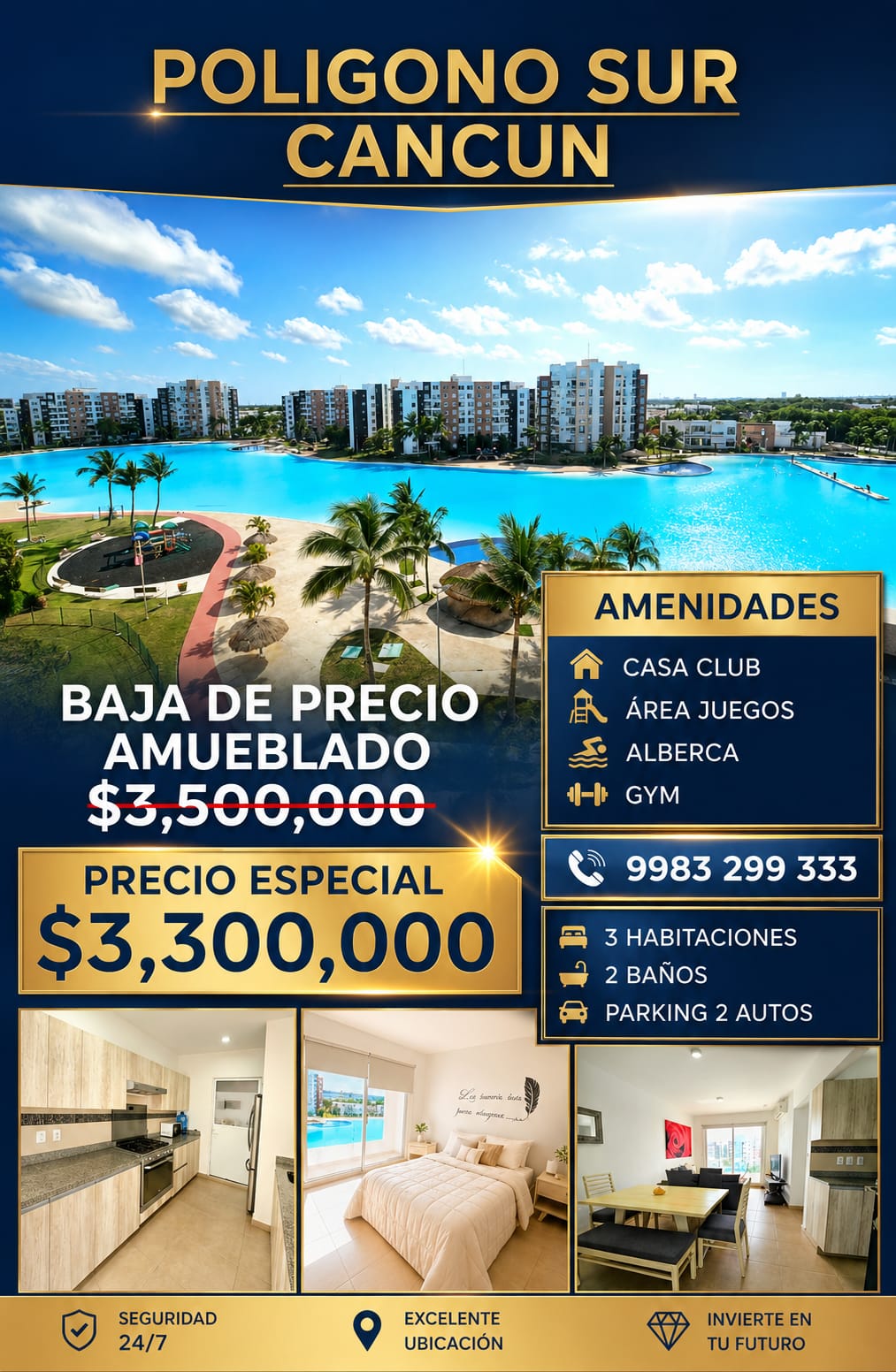 Departamento en venta en Polígono Sur — $3,300,000 MXN
