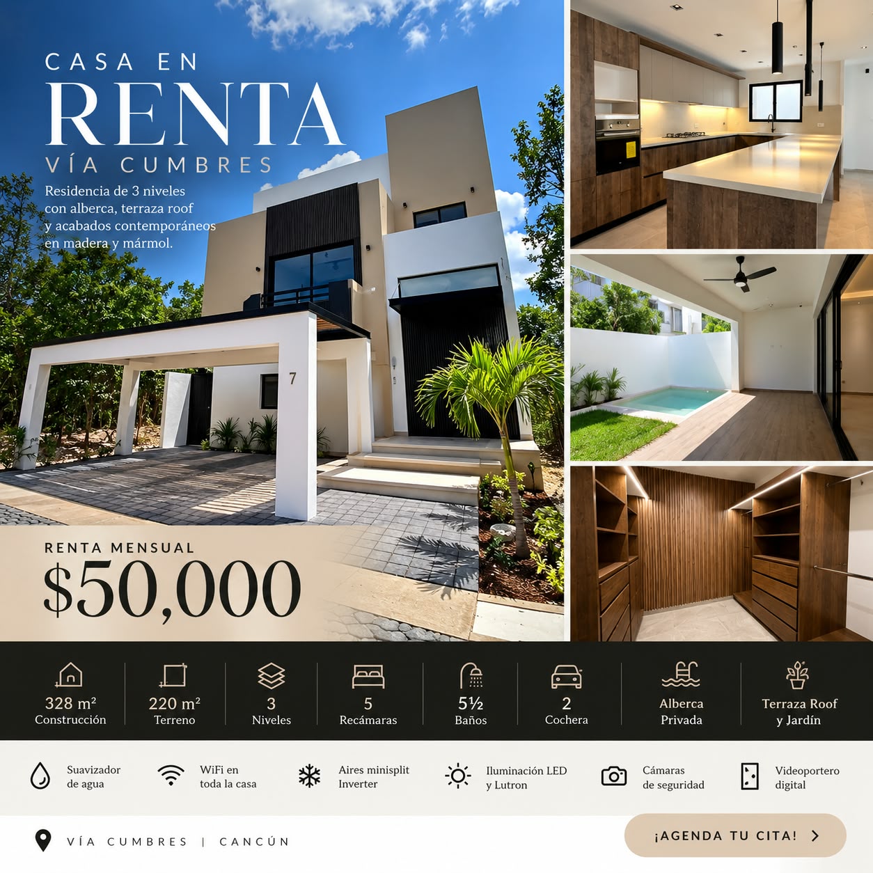 Casa en renta en Vía Cumbres — $50,000 MXN