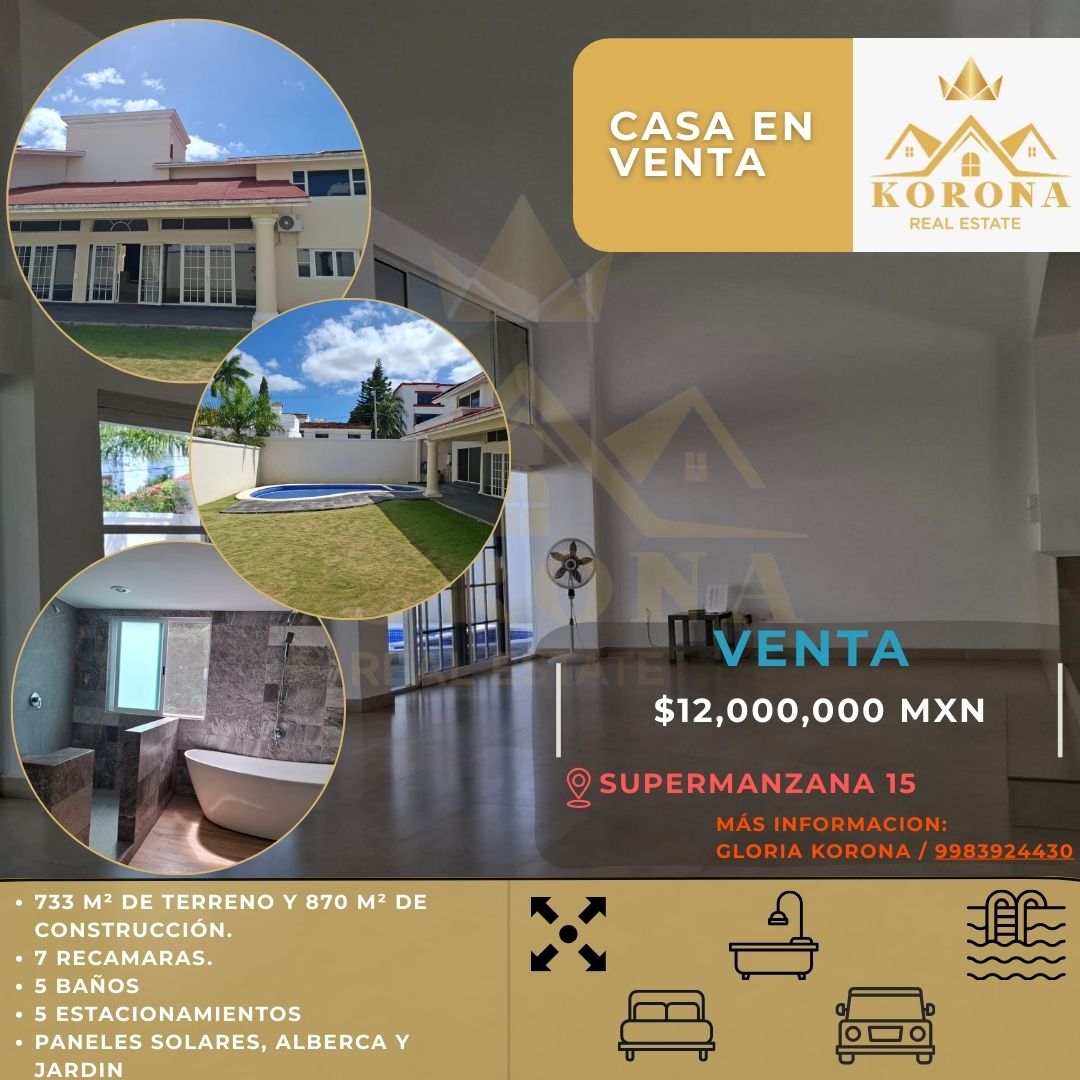 Casa en venta en Supermanzana 15 foto 1