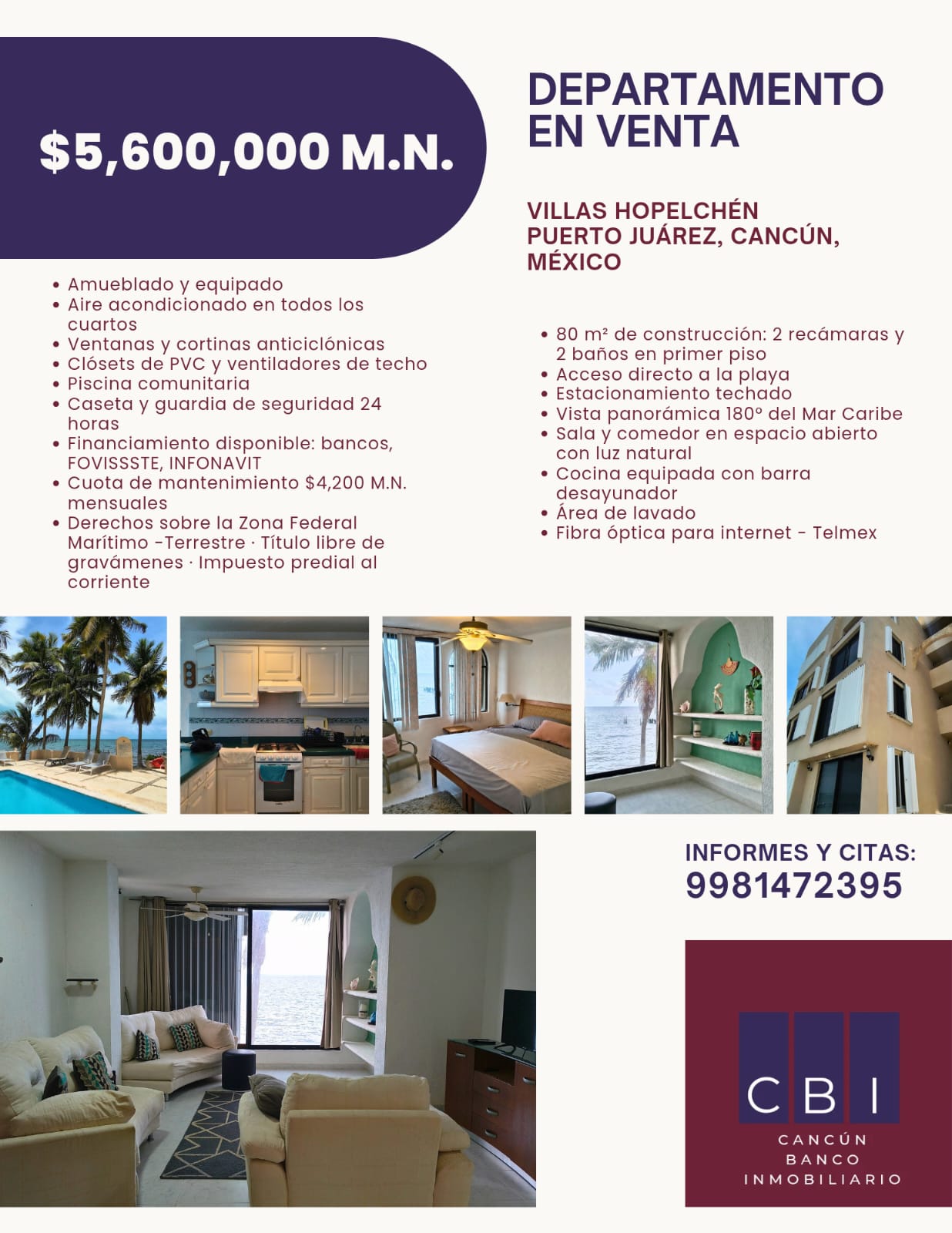 Departamento en venta en Puerto Juárez foto 1