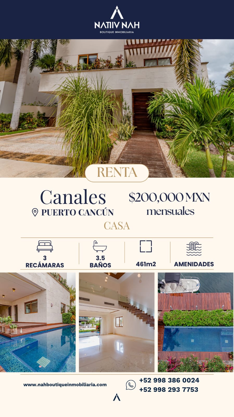 Casa en renta en Puerto Cancún foto 1