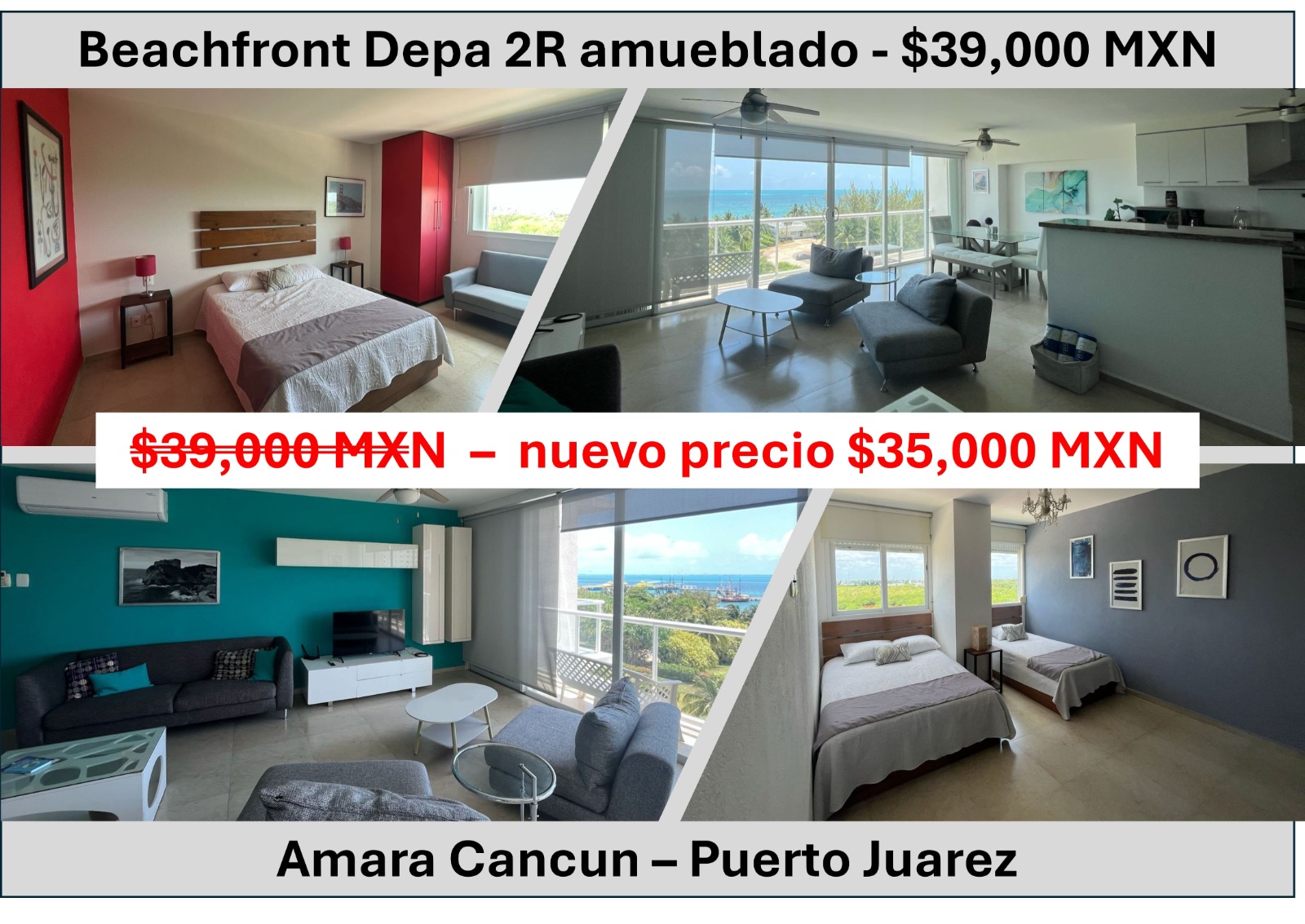 Departamento en renta en Amara Cancún foto 1
