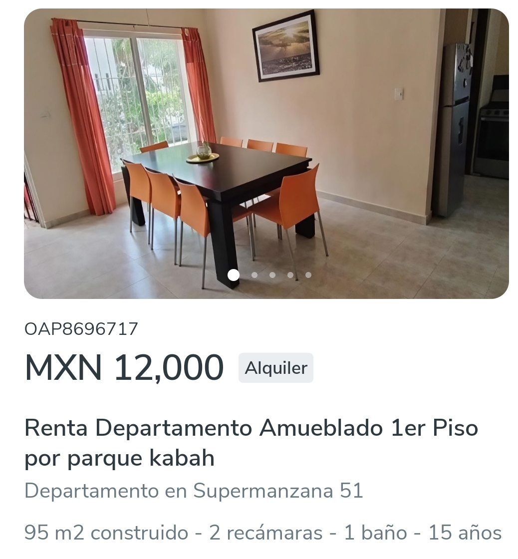 Departamento en renta en Supermanzana 51 foto 1