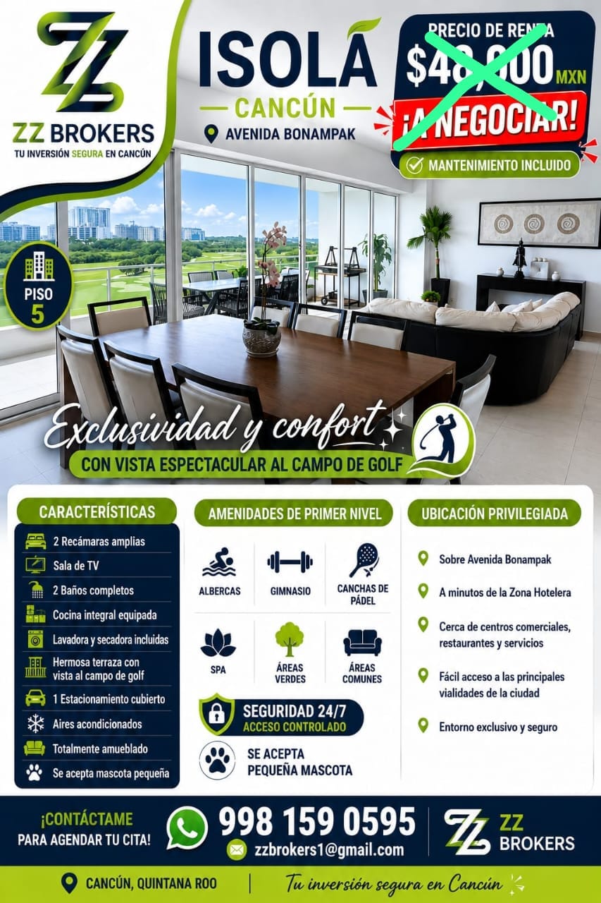 Departamento en renta en Avenida Bonampak foto 1