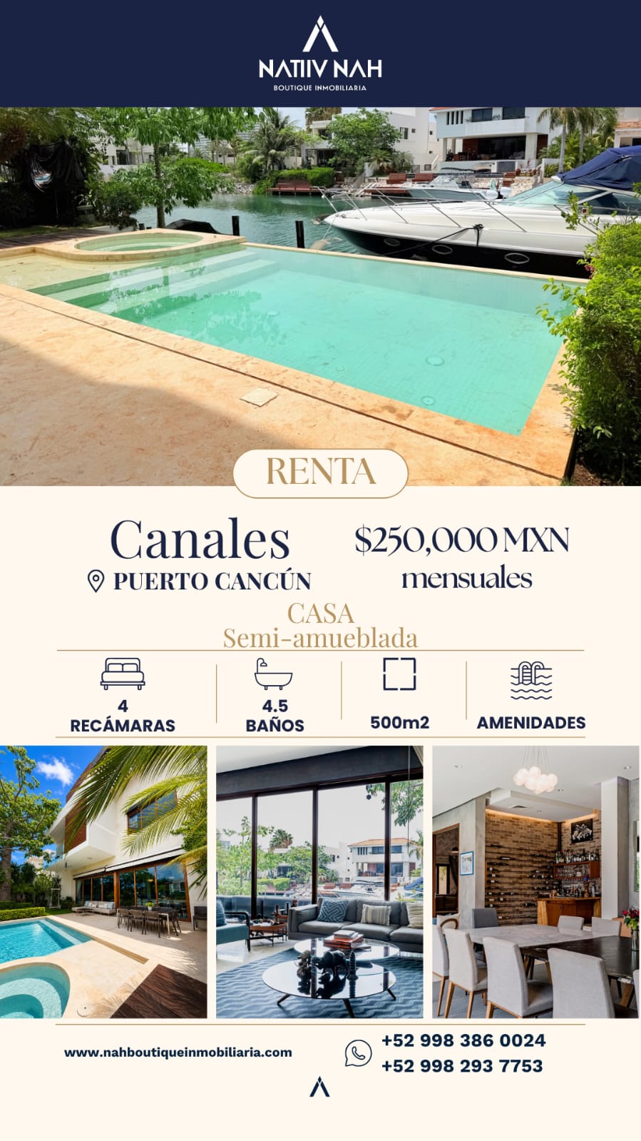 Casa en renta en Puerto Cancún foto 1