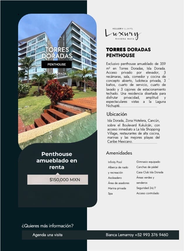 Penthouse en renta en Isla Dorada, Torres Doradas foto 1