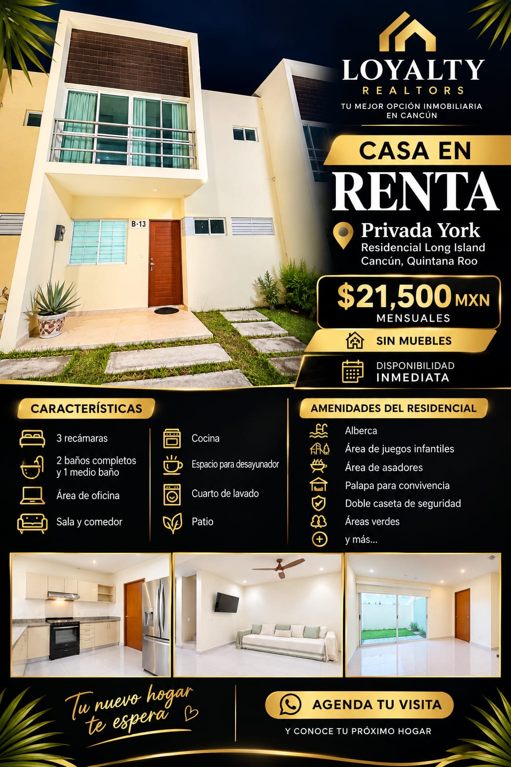 Casa en renta en Residencial Long Island — $21,500 MXN