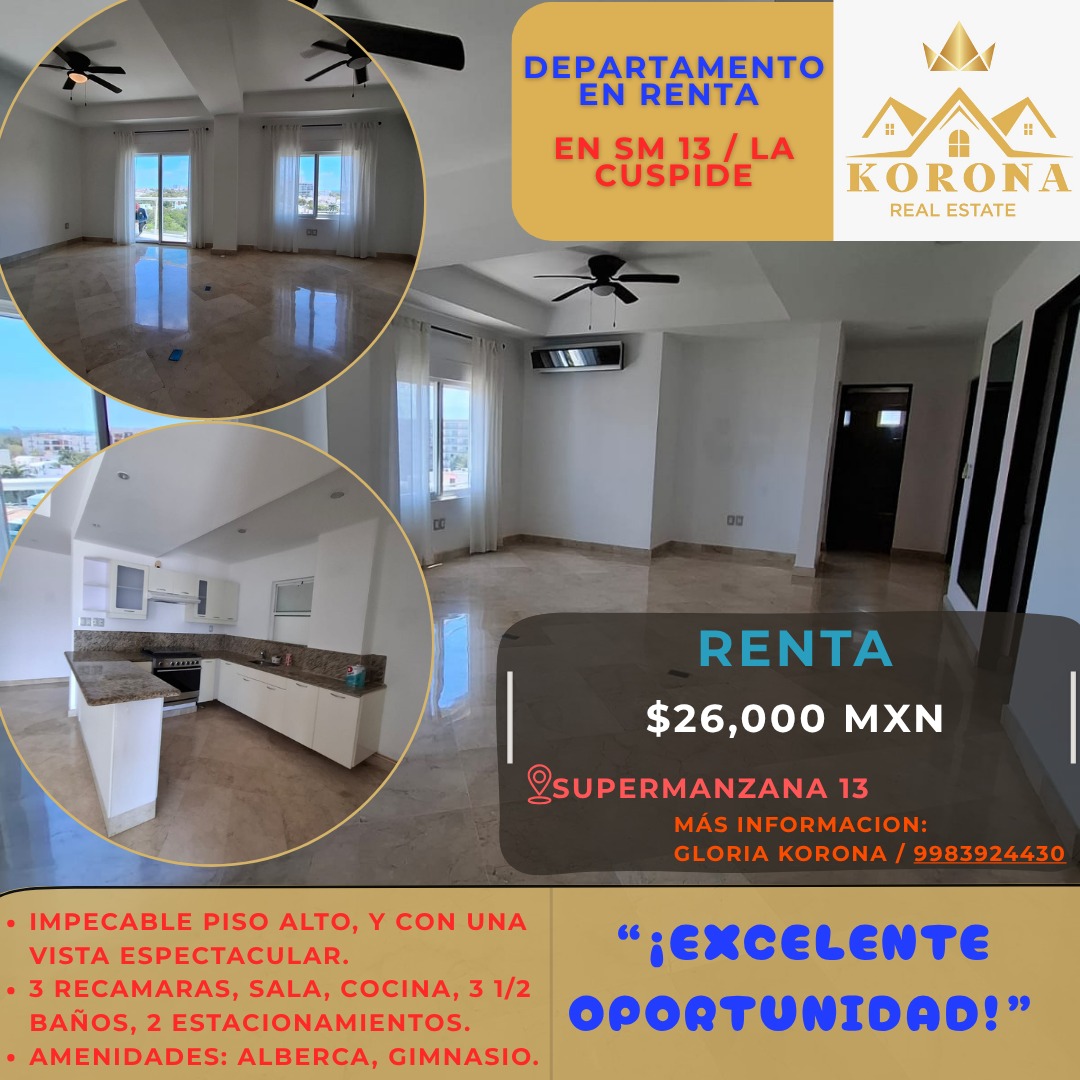 Departamento en renta en SM 13 / La Cúspide foto 1